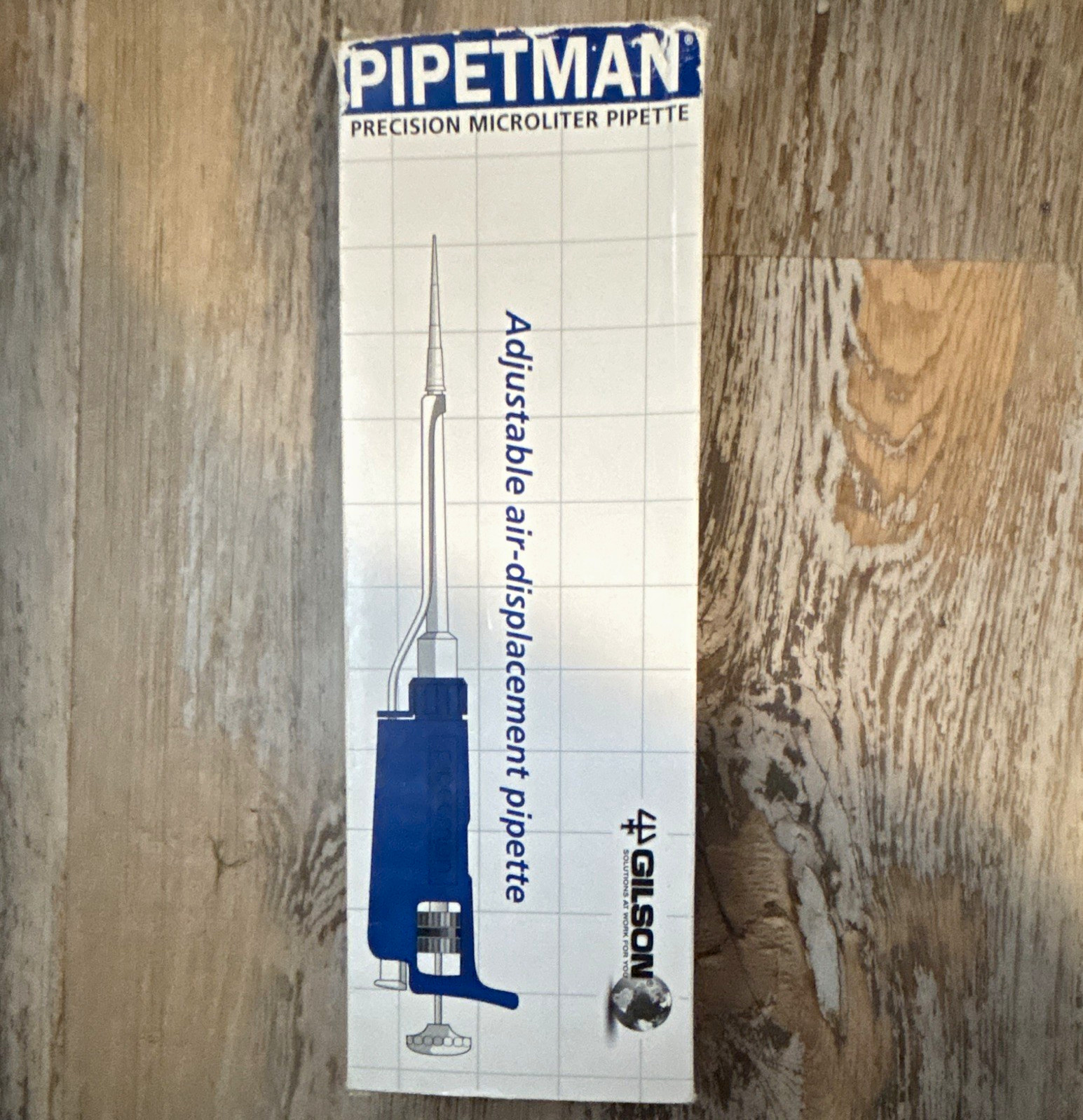 Gilson PIPETMAN Adjustable Air-Displacement Pipette 1-Channel w/ Case Manuals