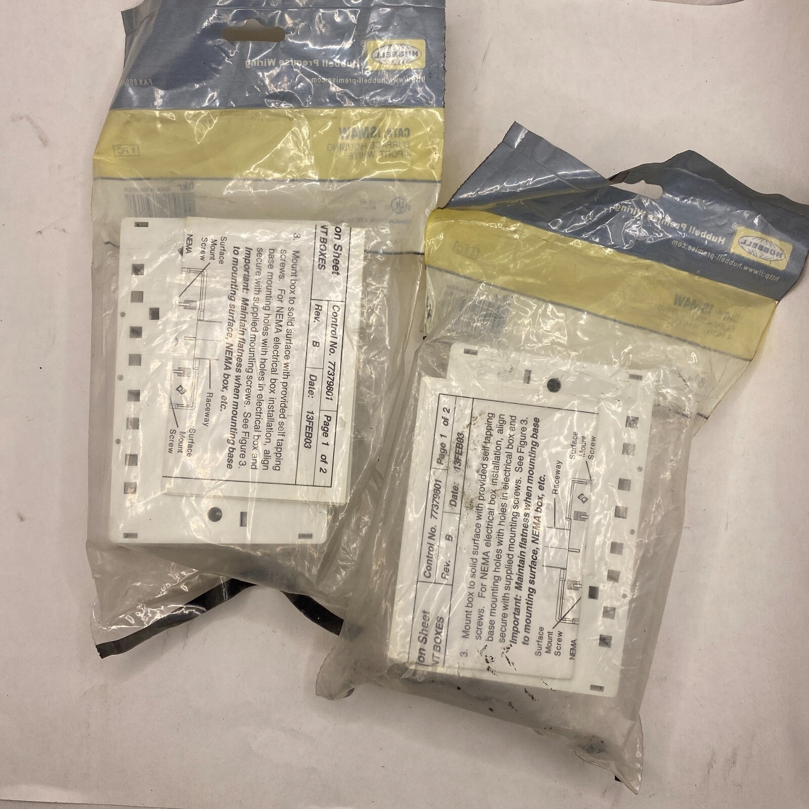 Hubbell ISB4W Surface Housing 4 Port White Surface 2 Pack🔔