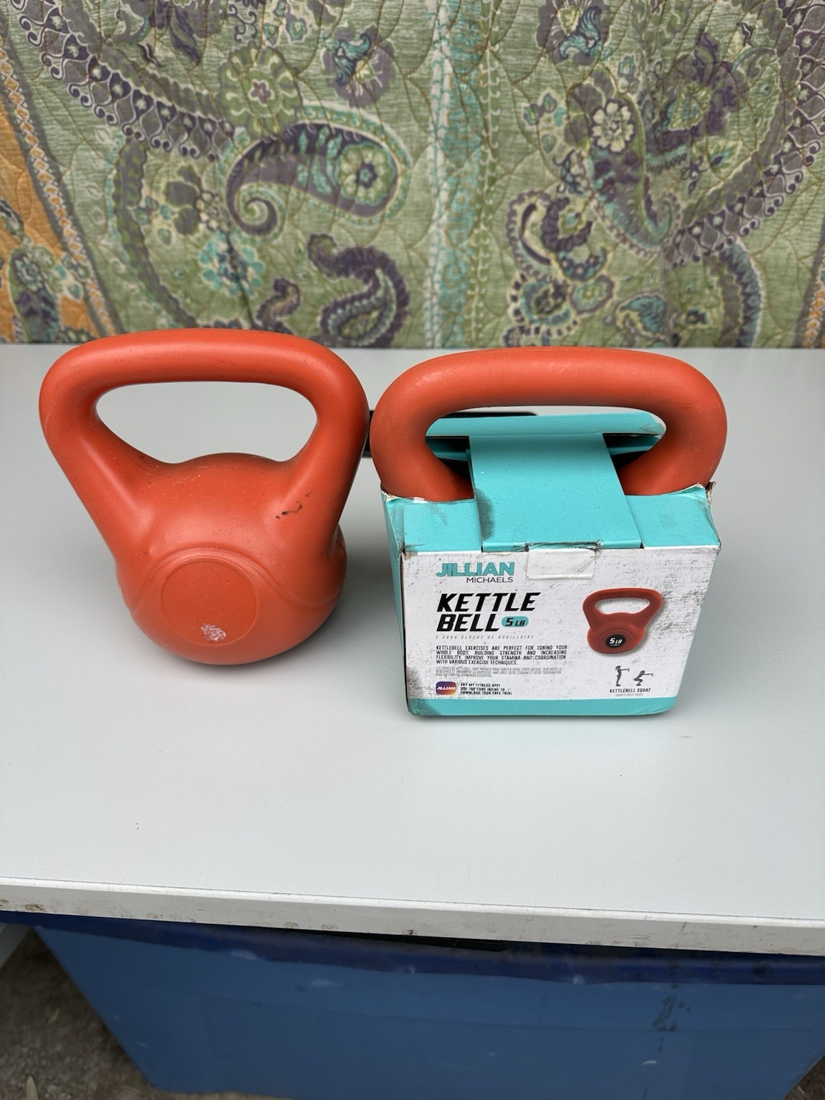 2 Jillian Michaels Single 5 Lb Kettle Bell Gym Weights Orange Top Handle