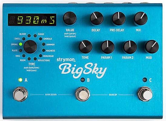 Strymon BigSky Reverberator Multi-Reverb Effects Pedal