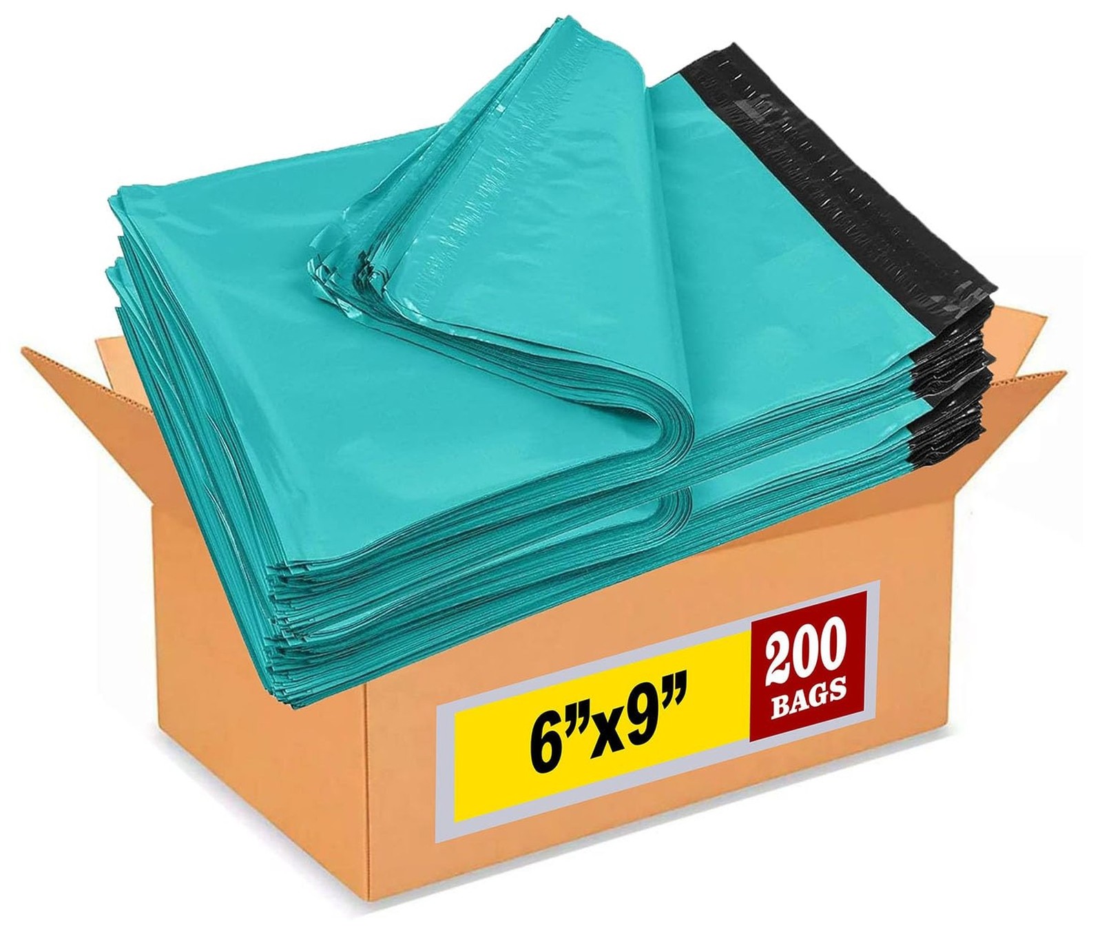 iMBAPrice Teal Poly Mailers, 6 x 9 Inch #1, 200-Pack | Self-Seal, Waterproof ...