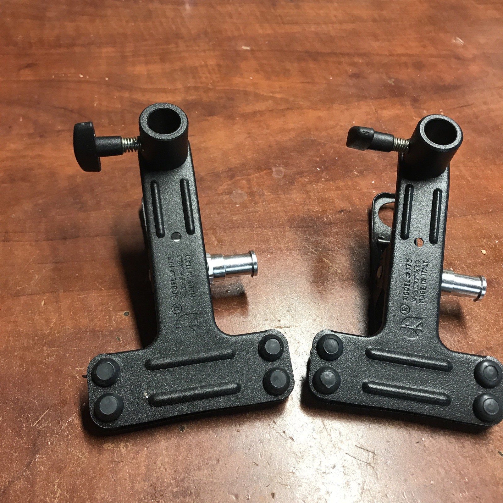 Pair Of Original Manfrotto Model 175 Clamp Clamp Tripod Good Made In Italy