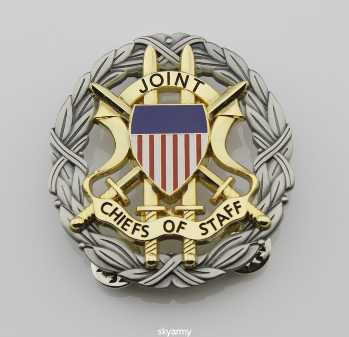 US JOINT CHIEFS OF STAFF IDENTIFICATION  BADGE with gift box-Ancient silver