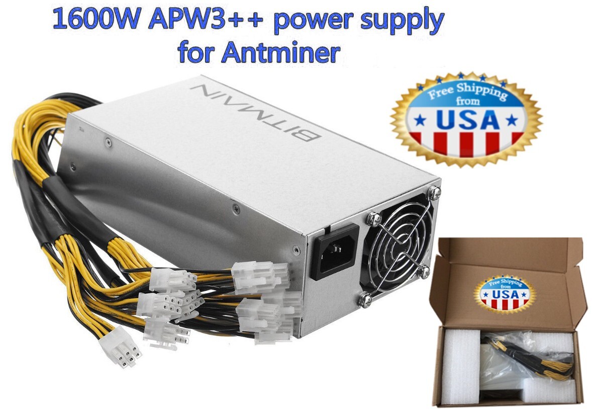 3 x P.S.  1600W  APW3++ Orig.  For ANTMINE Bitmaine D3, S9, S7, L3, B3, X3, T9