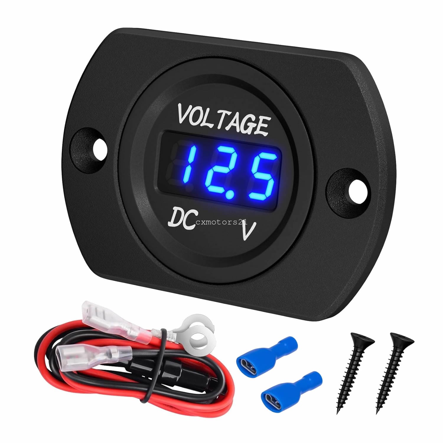 12-24V Voltmeter Volt Gauge Blue LED Digital Display Monitor Car Panel Mount