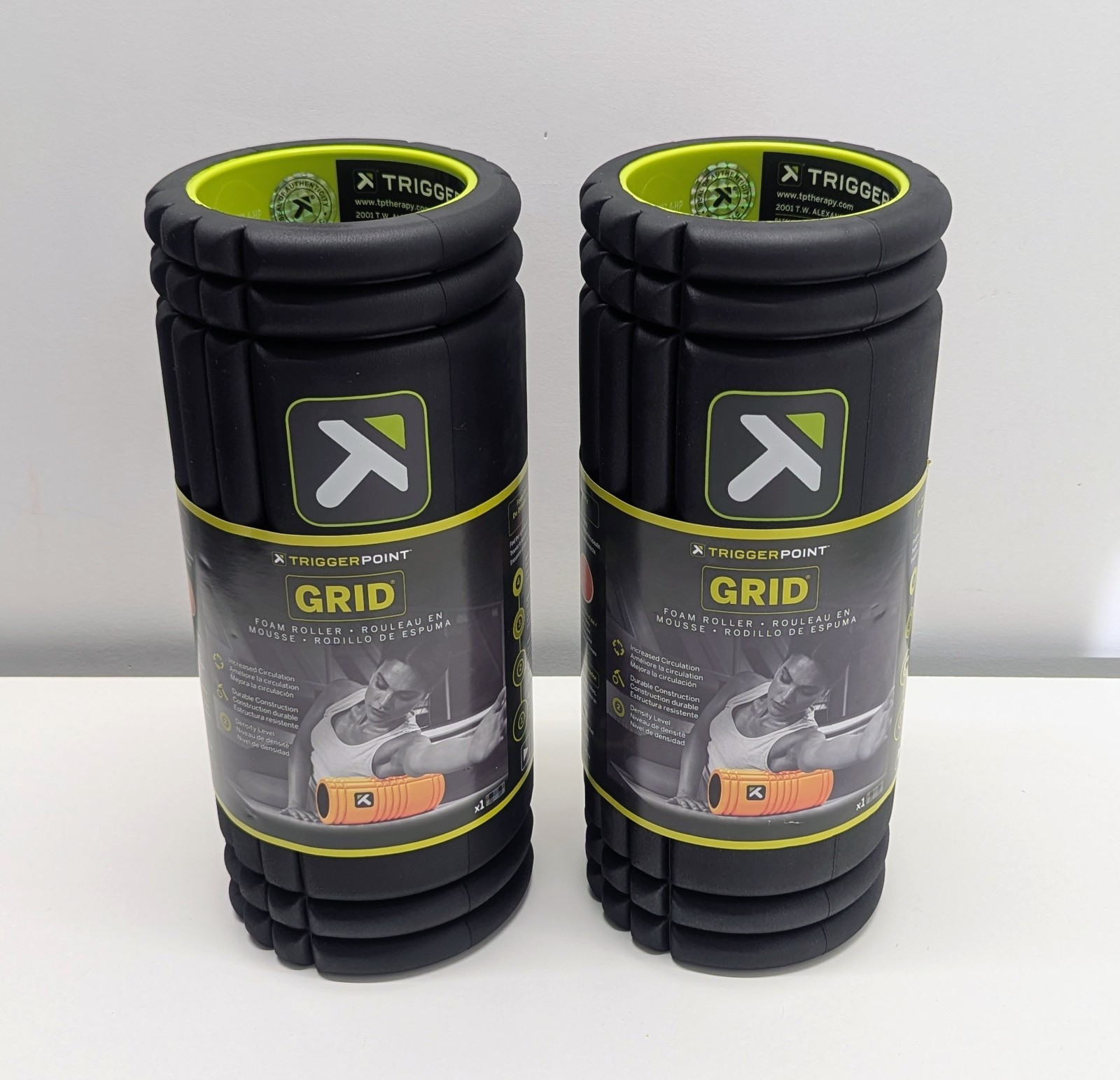 2 - Trigger Point Grid FOAM ROLLERS (13"x 5-3/8") Deep Tissue Massage NEW