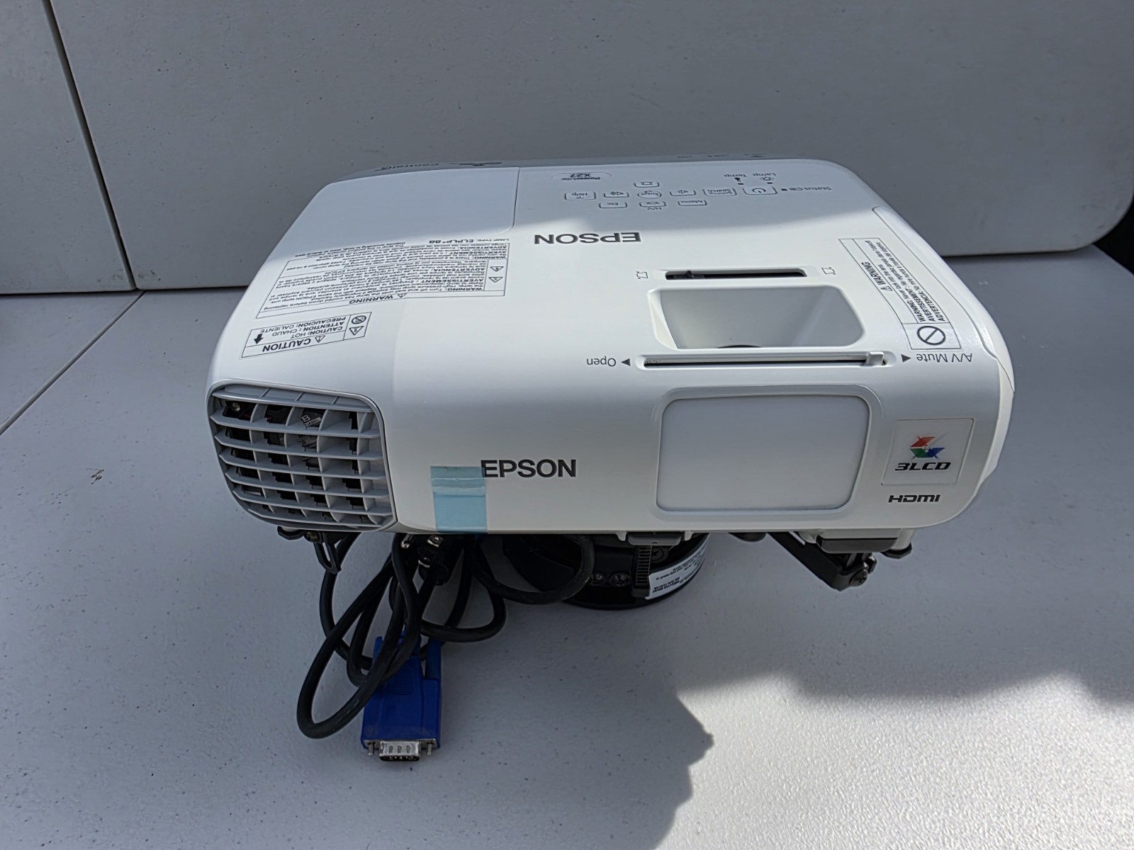 Epson PowerLite X27 3LCD Desktop Projector HDMI VGA USB LAN Speaker White