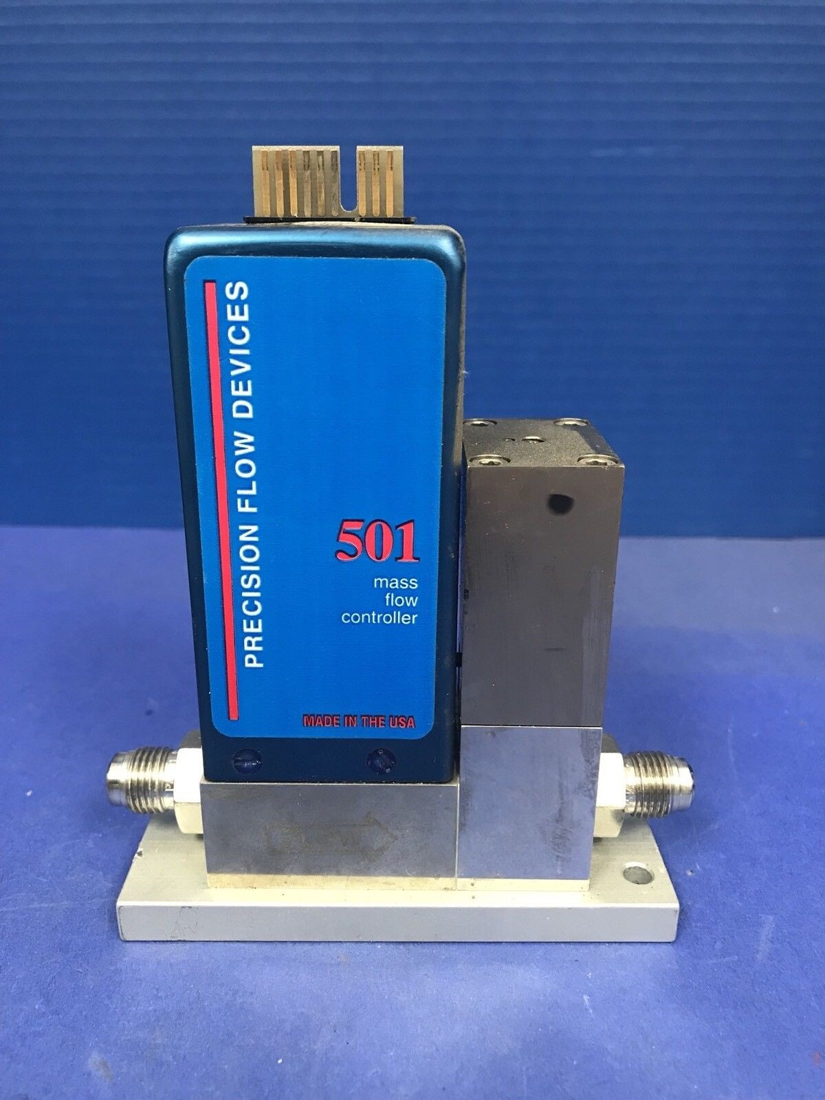 Precision Flow Devices 501 Mass Flow Controller MFC, Silane SiH4, 500 SCCM, Used