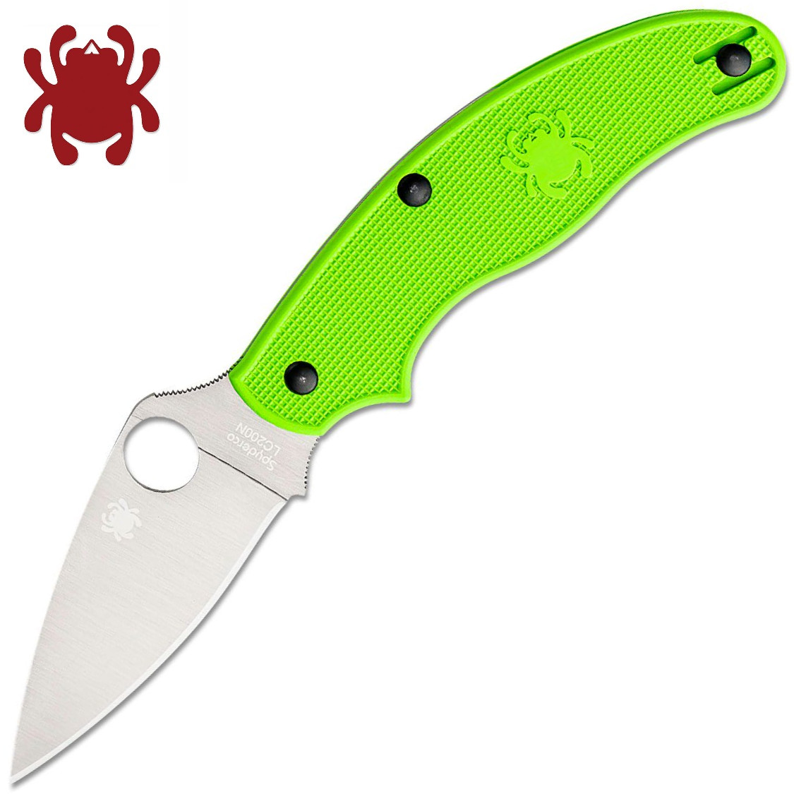 Spyderco UK Penknife Salt LC200N Plain Blade UKPK Green FRN Handles C94PGR