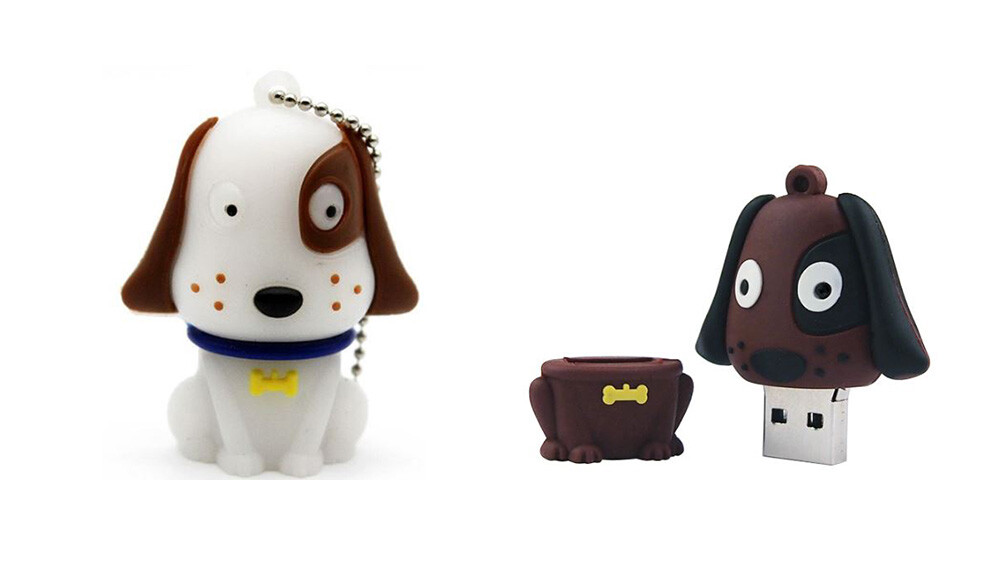 2.0 16GB 32GB 64GB 128GB Brown White Dog Puppy Animal USB Flash Thumb Drive USA