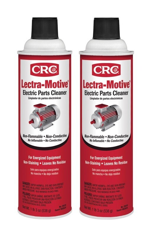 2 ~CRC Lectra-Motive Electric Parts Cleaner Non-Flammable Non-Conductive 1lb 3oz