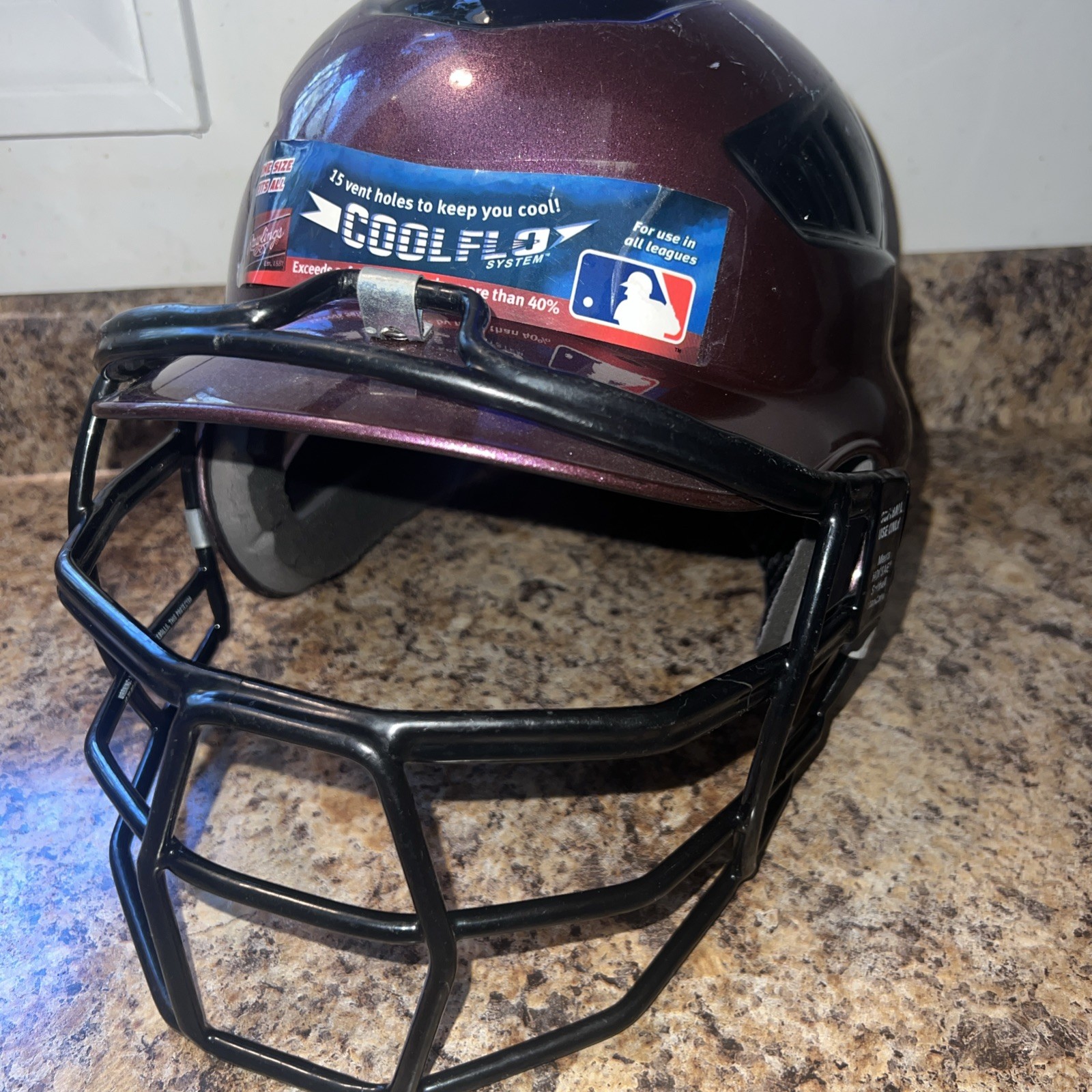 Rawlings Softball One Size Fits All6 1/2 To 7 1/2 Purple Helmet