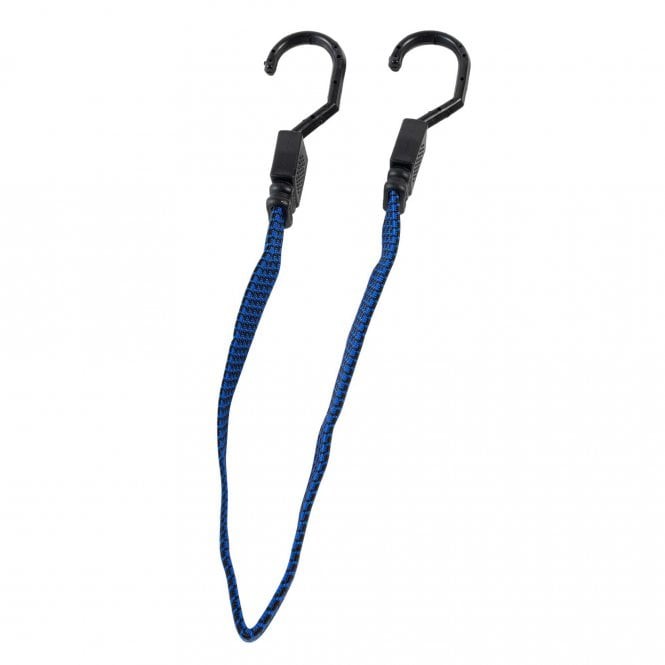 RIDERR Motorcycle Flat Bungee Strap - 24" Anti Roll Design - Blue/Black