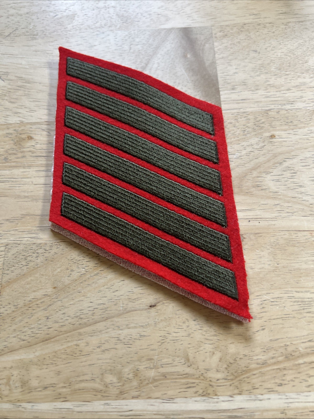 USMC 6 Bar Service Stripes Patch Green on Red 24 Years Marine Corps