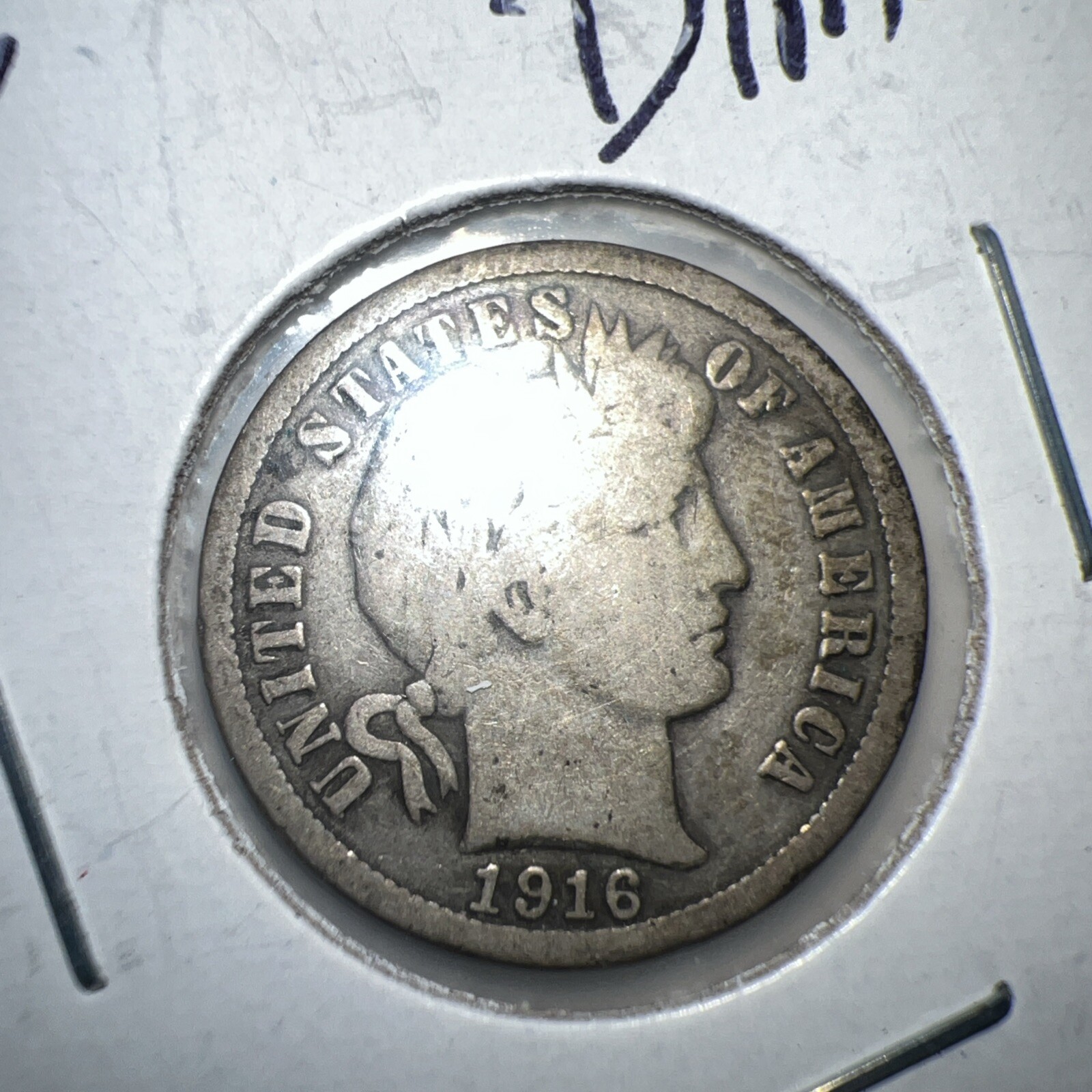 1916 Barber Dime (P) No Mint Mark