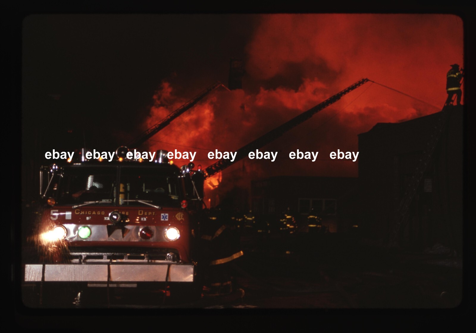 Chicago IL E5 Ford C pumper  Feb 1988 Fire Apparatus Slide