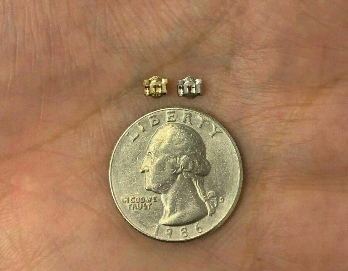 14K Yellow Or White Solid Gold Earring Backs 1 Pair Butterfly Large