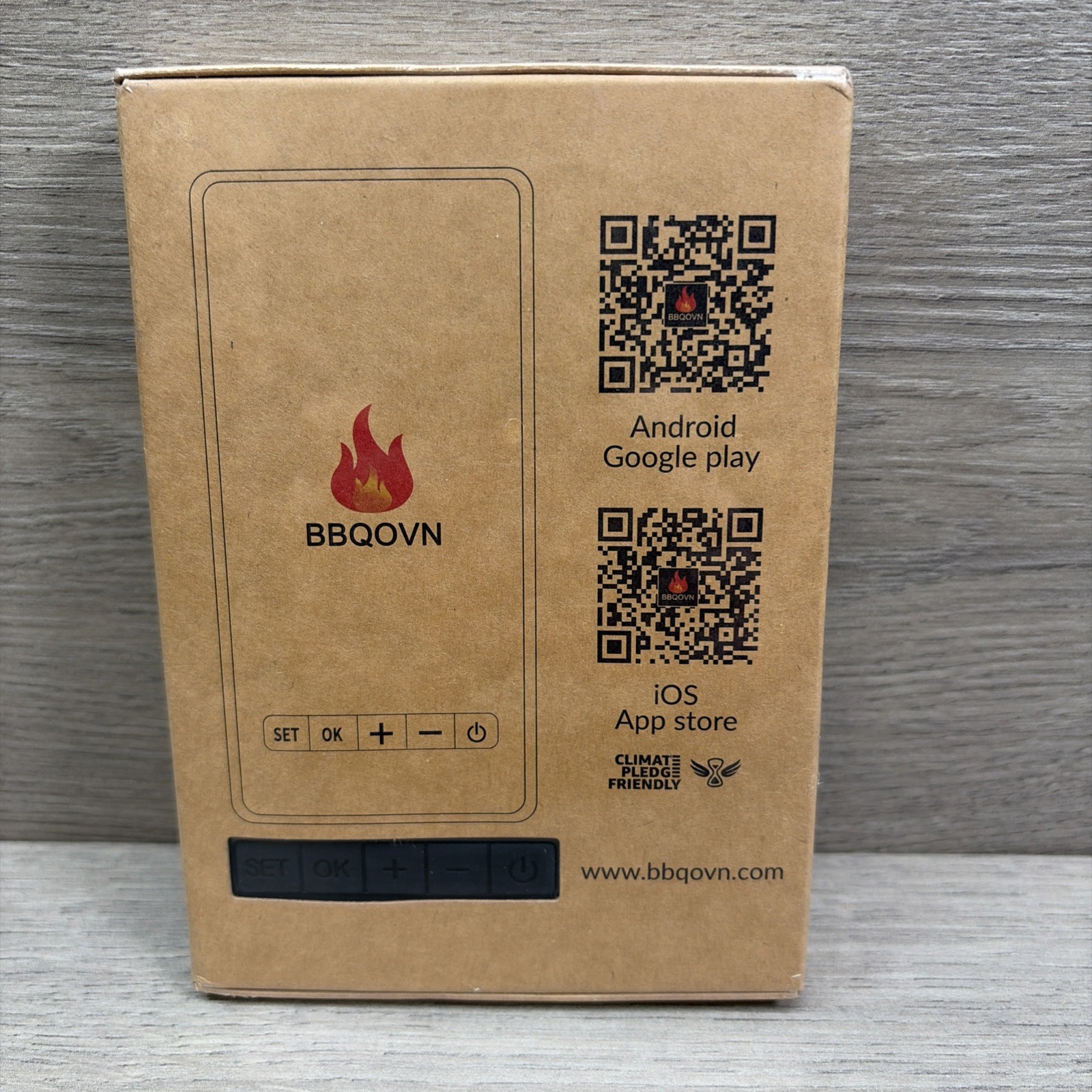 BBQOVN WiFi Sub-1G Wireless Meat Thermometer - Black