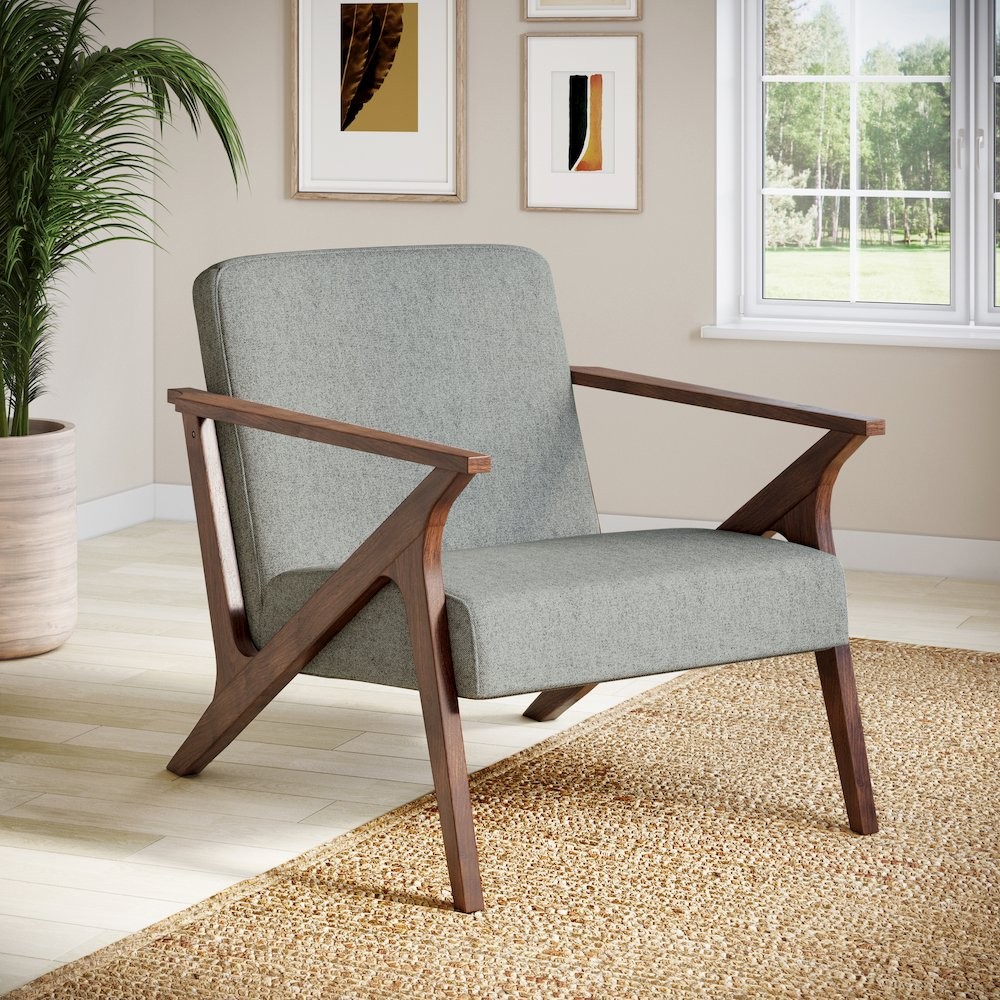 Mcm Accent Chair Lg Med Brown/Light Gray