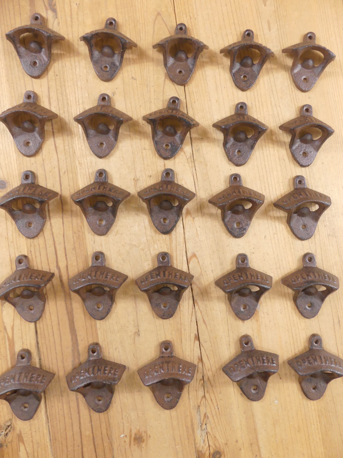 25 OPEN HERE Wall Mounted Beer Bottle Openers Bar Wholesale Rustic Cast Iron