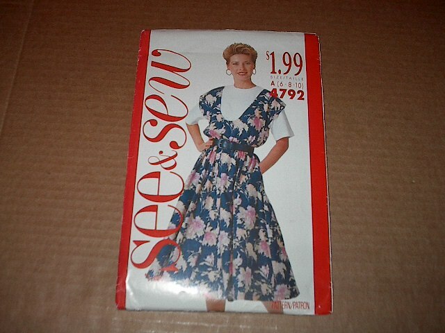 See & Sew Pattern 4792 Misses' Below Mid-Calf Pullover Jumper & Top  6,8,10 Unc