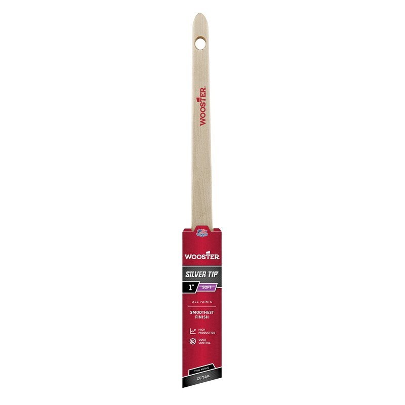 Wooster Silver Tip 1 in. Soft Thin Angle Trim Detail Paint Brush Polyester Blend