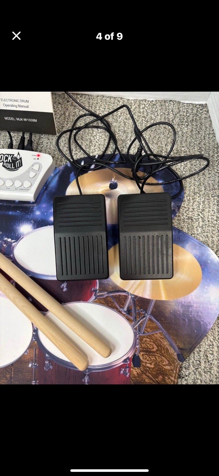 Rock And Roll It Roll Up Electronic Drum Set MUK-W1008M Tested Complete