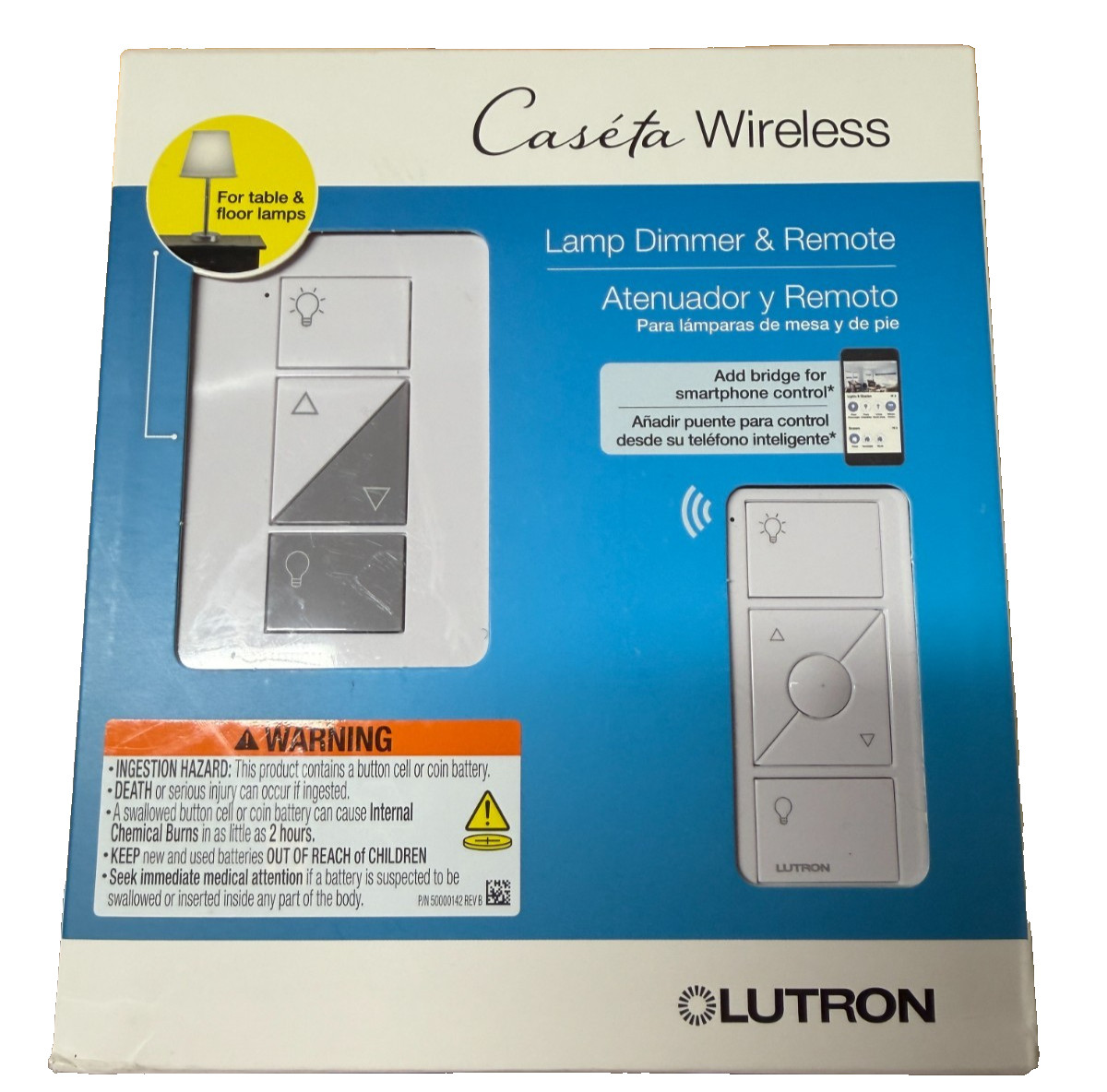 LUTRON CASETA WIRELESS PD-3PCL-WH PLUG-IN LAMP DIMMER SMART LIGHTING NEW