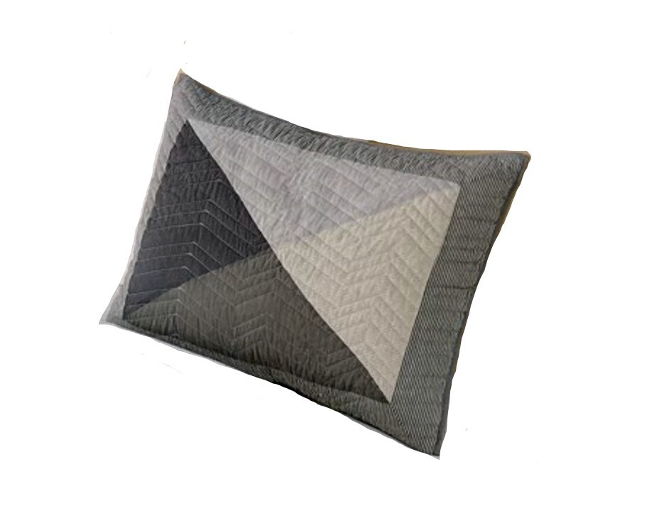 Home Classics Statements Elijah Cotton Quilted Standard Sham Grey Black White