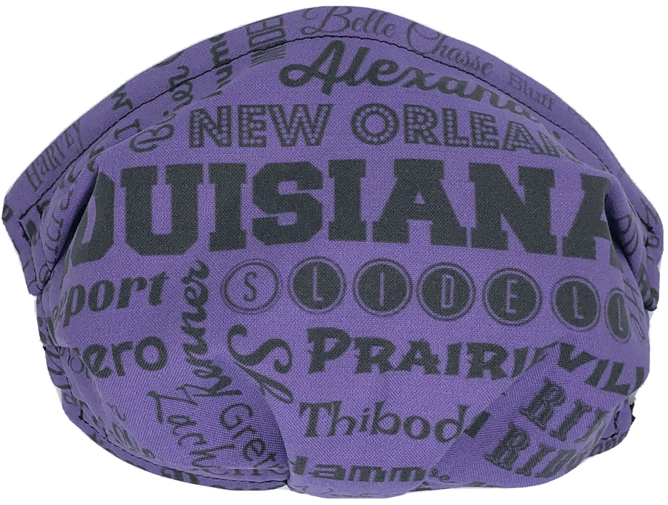 Louisiana Cities & Towns / Black Back Face Mask Triple Layer Double Wire Fitted