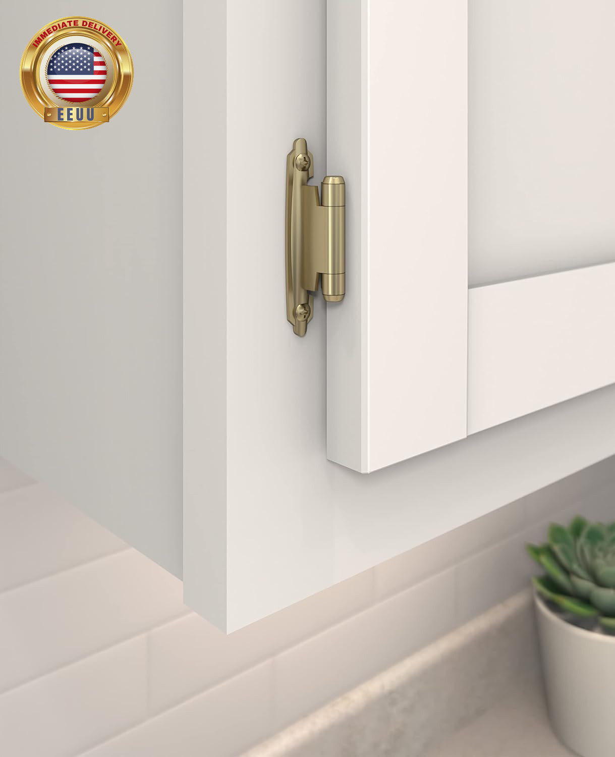 BPR3429BBZ | Cabinet Hinge | Variable Overlay Self Closing Face Mount | Golden C