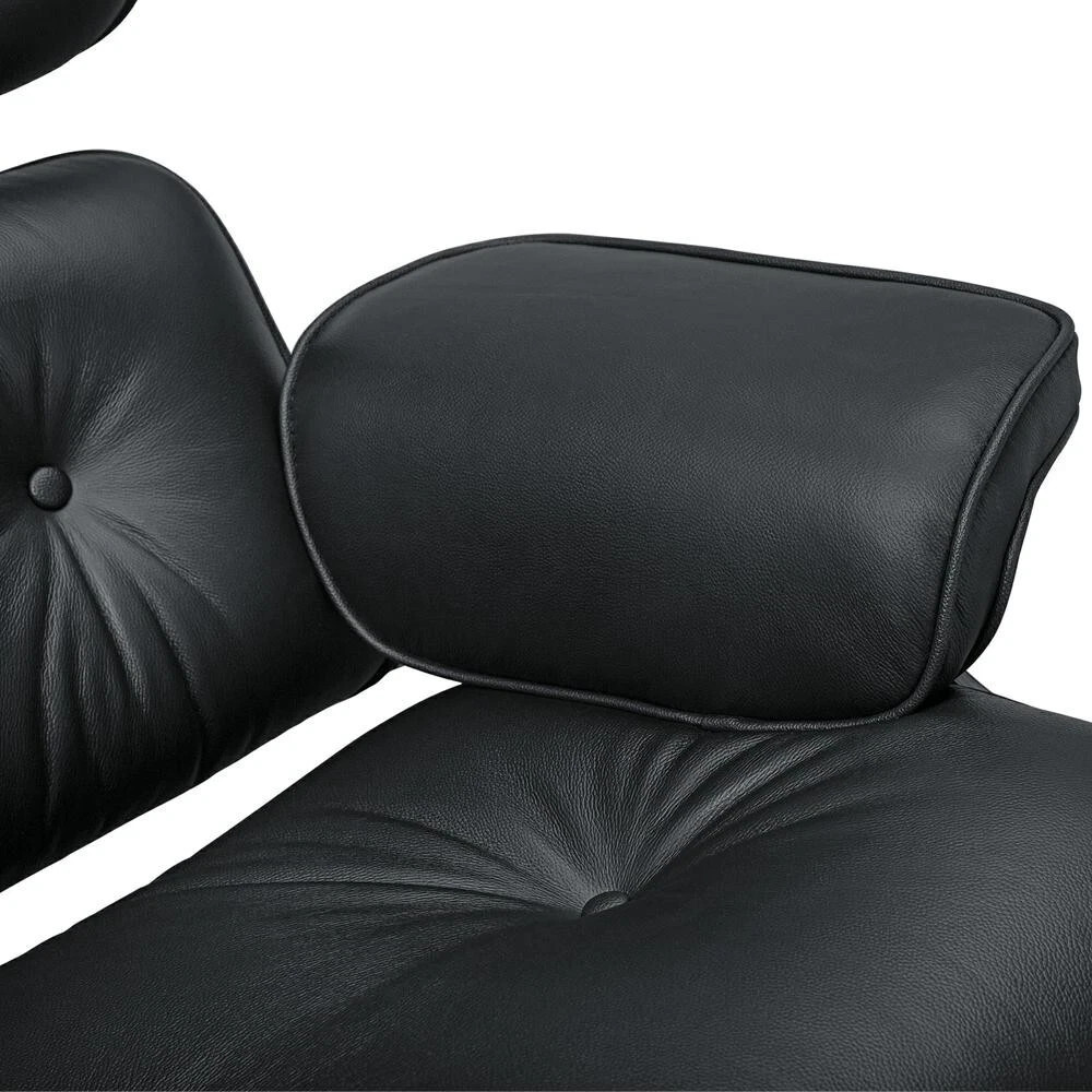 Mid Century Lounge Chair and Ottoman Genuine Italian Leather Eams Swivel Chair