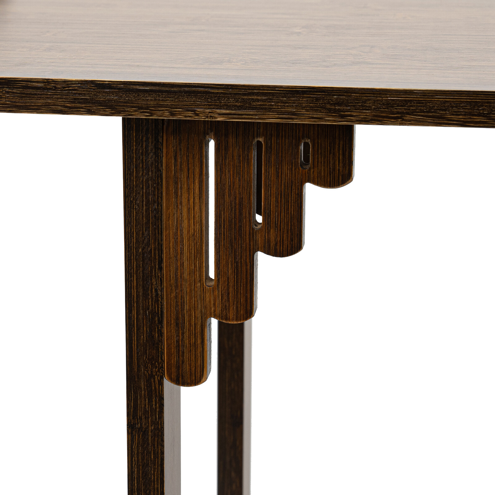 2 Tiers Walnut Sofa Table Bamboo Entryway Table Table With Storage Shelves