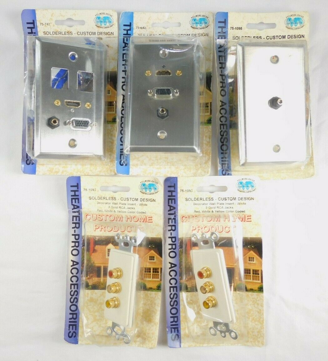 75-747 75-642 75-1095 75-1093 Philmore HMDI VGA HD15 3.5mm Wallplates - LOT OF 5