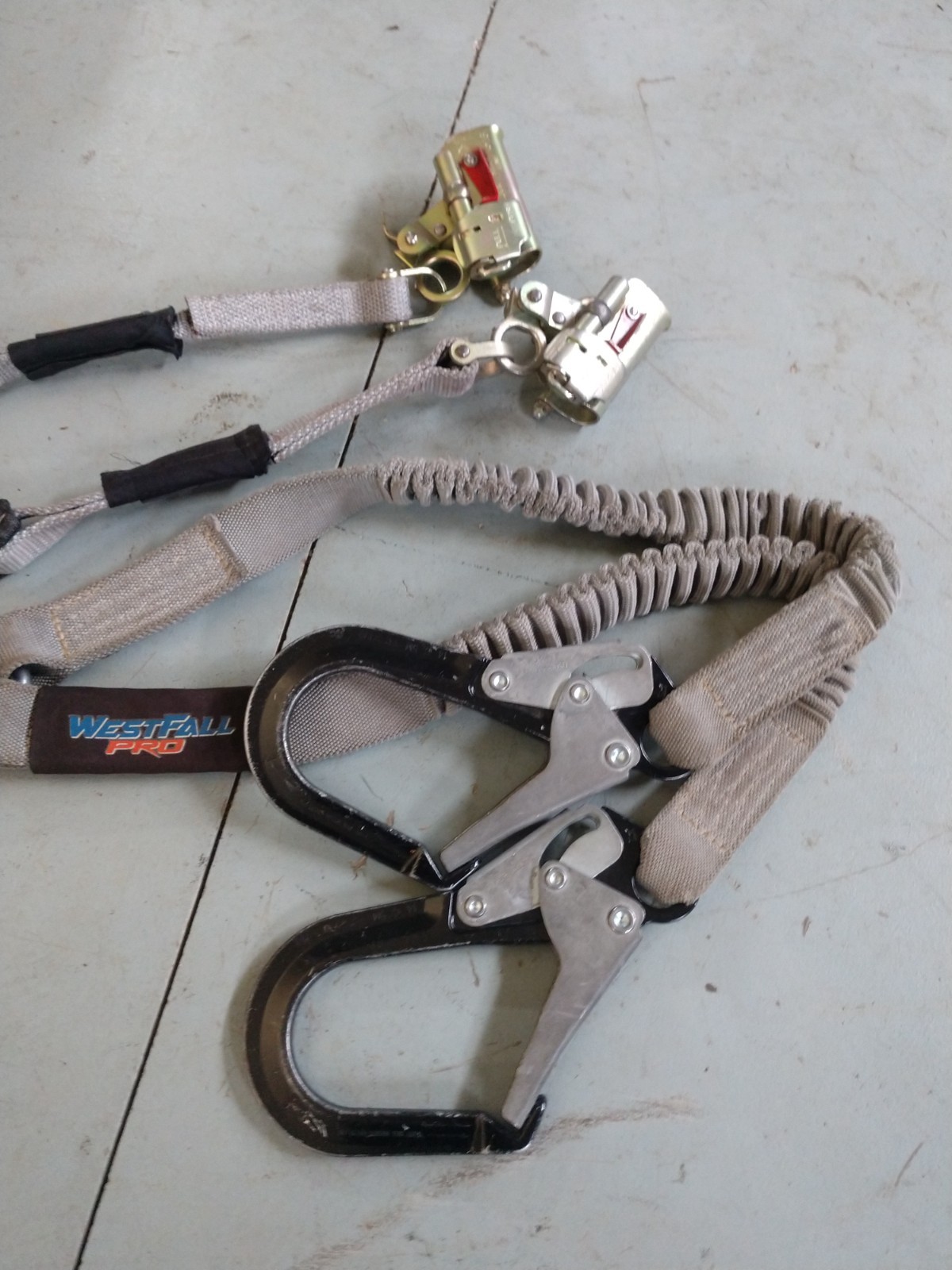 WestFall Pro BlackMax Shock Absorbing Twin Leg Lanyard and 2 extras
