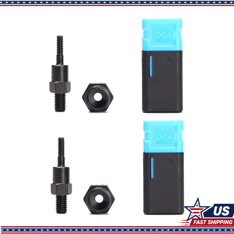 Rivet Nut Gun Mandrel Nose Pieces, SAE 10-24, 2 Pack, -Series M8 Right-Hand Thre