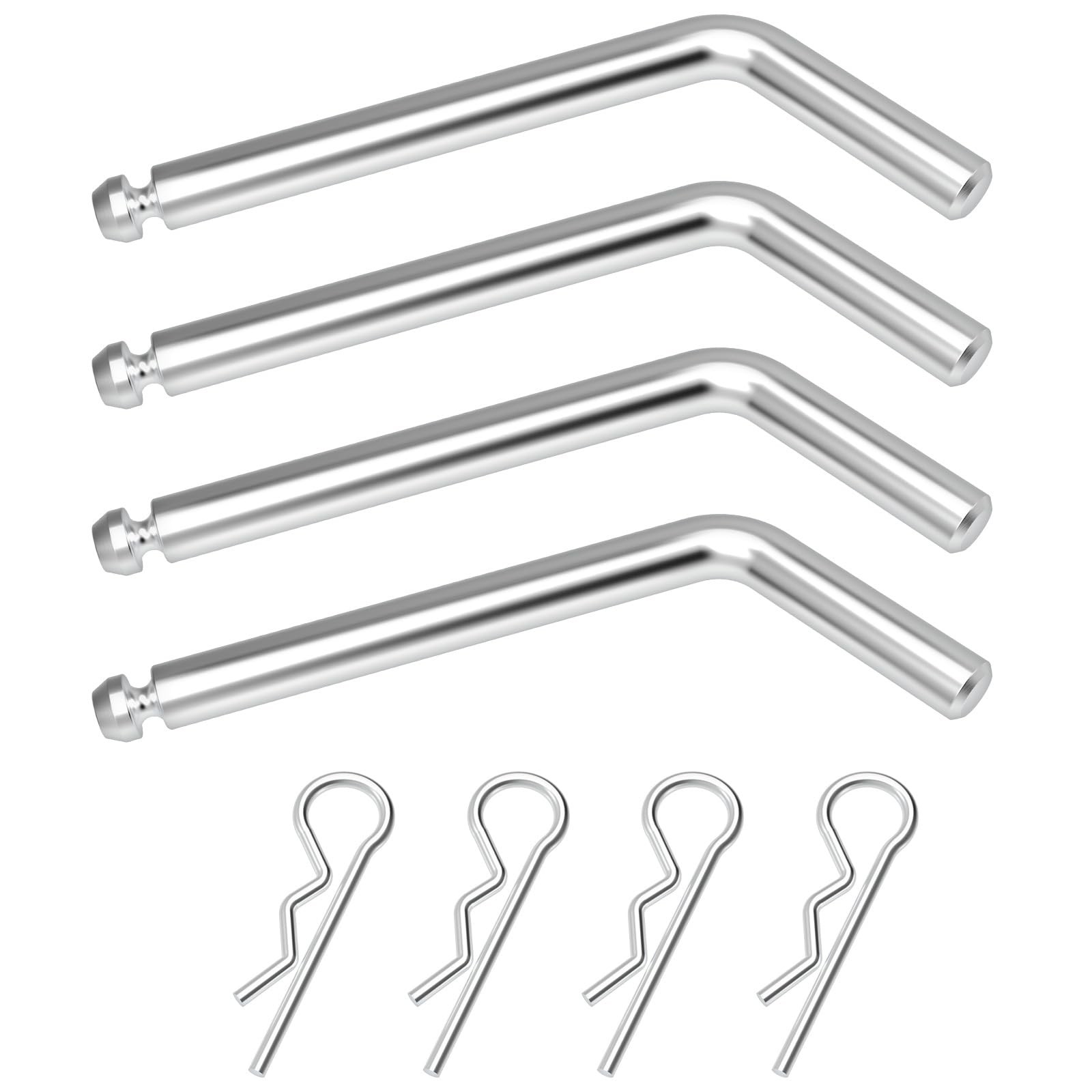 Replacement 5th Wheel Pins & Clips, 1/2-Inch Diameter Fits 0.5 inches, Silver