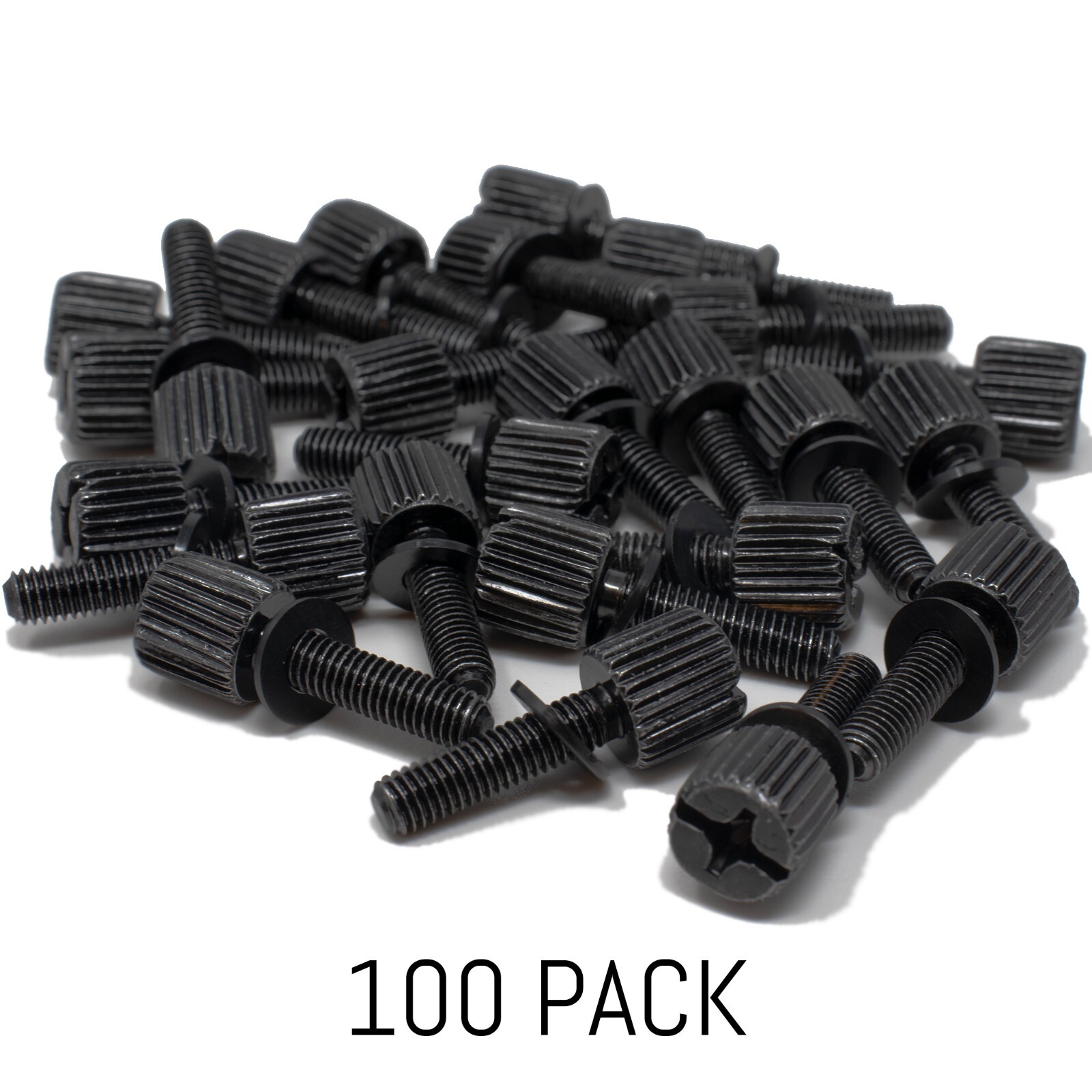 Rack Screws 10-32 Black Thumb Screws for 19" rack equipment - 100 pack