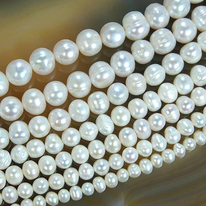 Natural Freshwater White Pearl Round Beads 14" 4mm 6mm 8mm 9mm 10mm 11mm 12mm