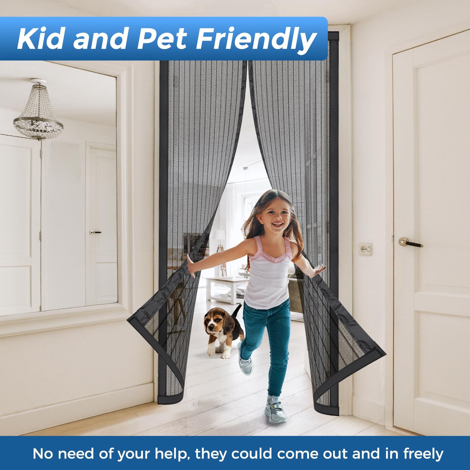 Smartor Magnetic Screen Door Magnetic Closure Fits 36"x82" Doors |Polyester ...