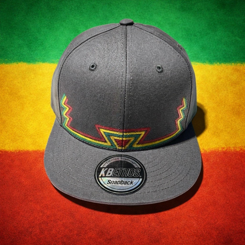 GRATEFUL REGGAE Grey Snap Back Hat, Grateful Dead Hat, Reggae Hat