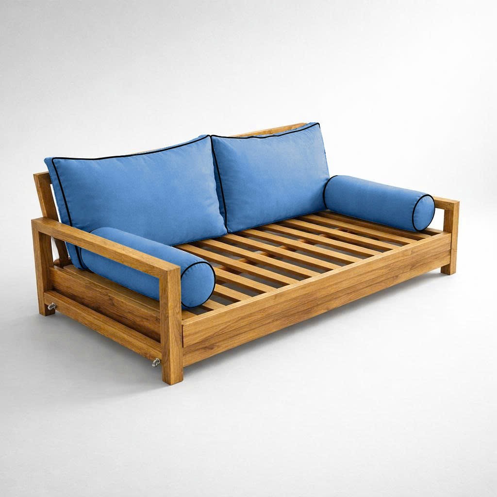 |COVER ONLY| STYLE 2 Full Bolster Pillow Daybed Porch Swing Contrast Trim AD102