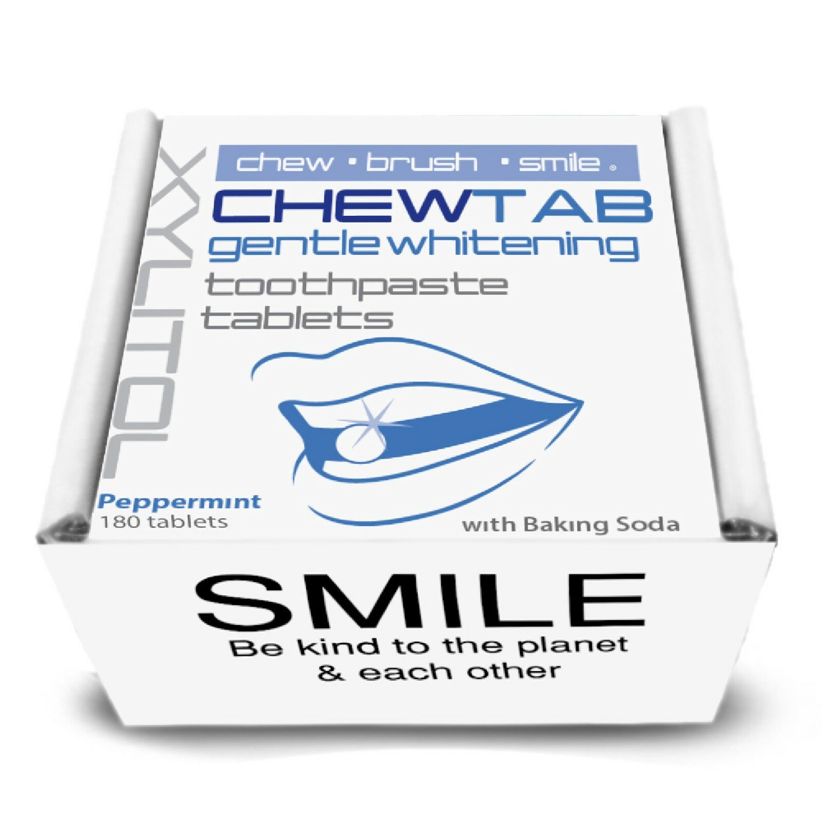 Chewtab Toothpaste Tablets, Gentle Whitening Peppermint 180 Count Refill