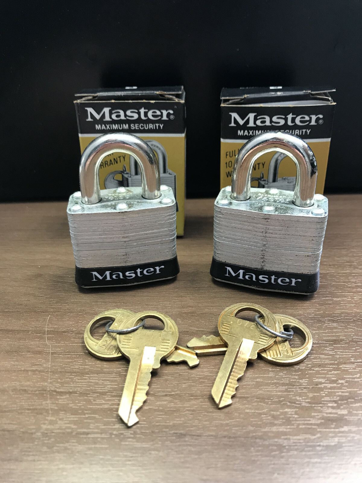 Set of 2, Master Lock 3Blk Lockout Padlock,KD, Black