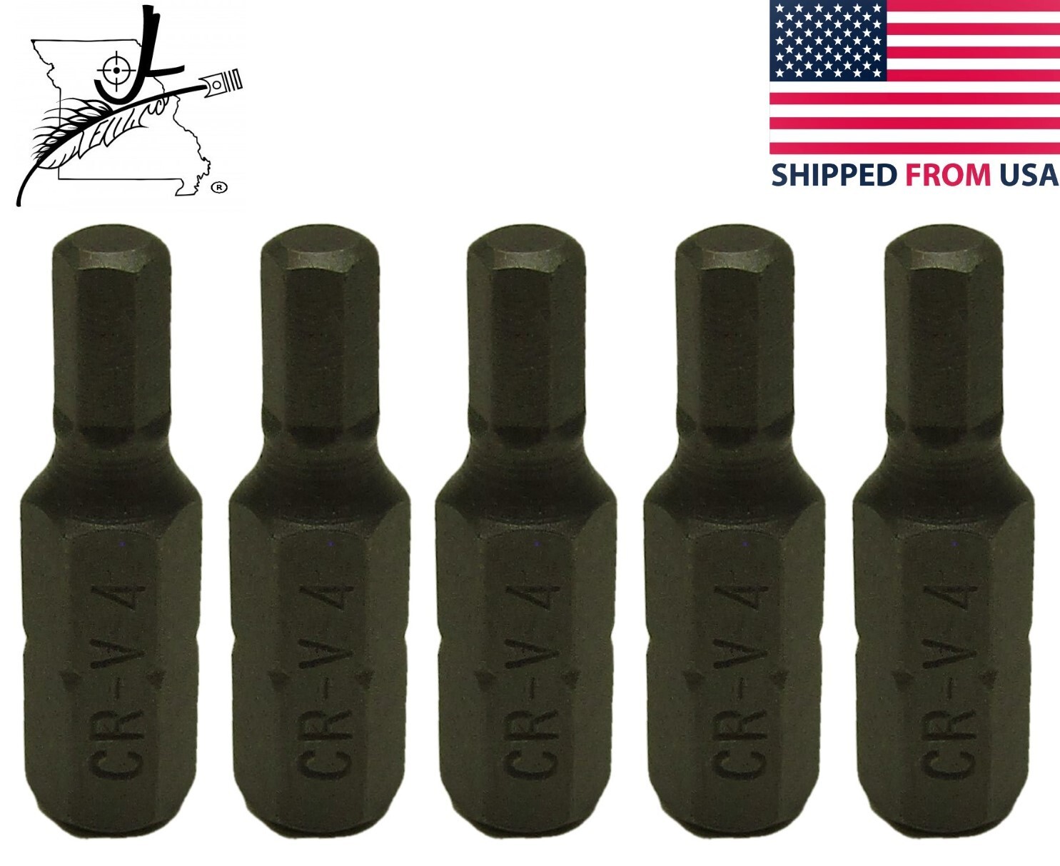 5x 4mm Allen Bits H4 Metric 25mm/1" Long 1/4" Hex Shank Screwdriver Drill
