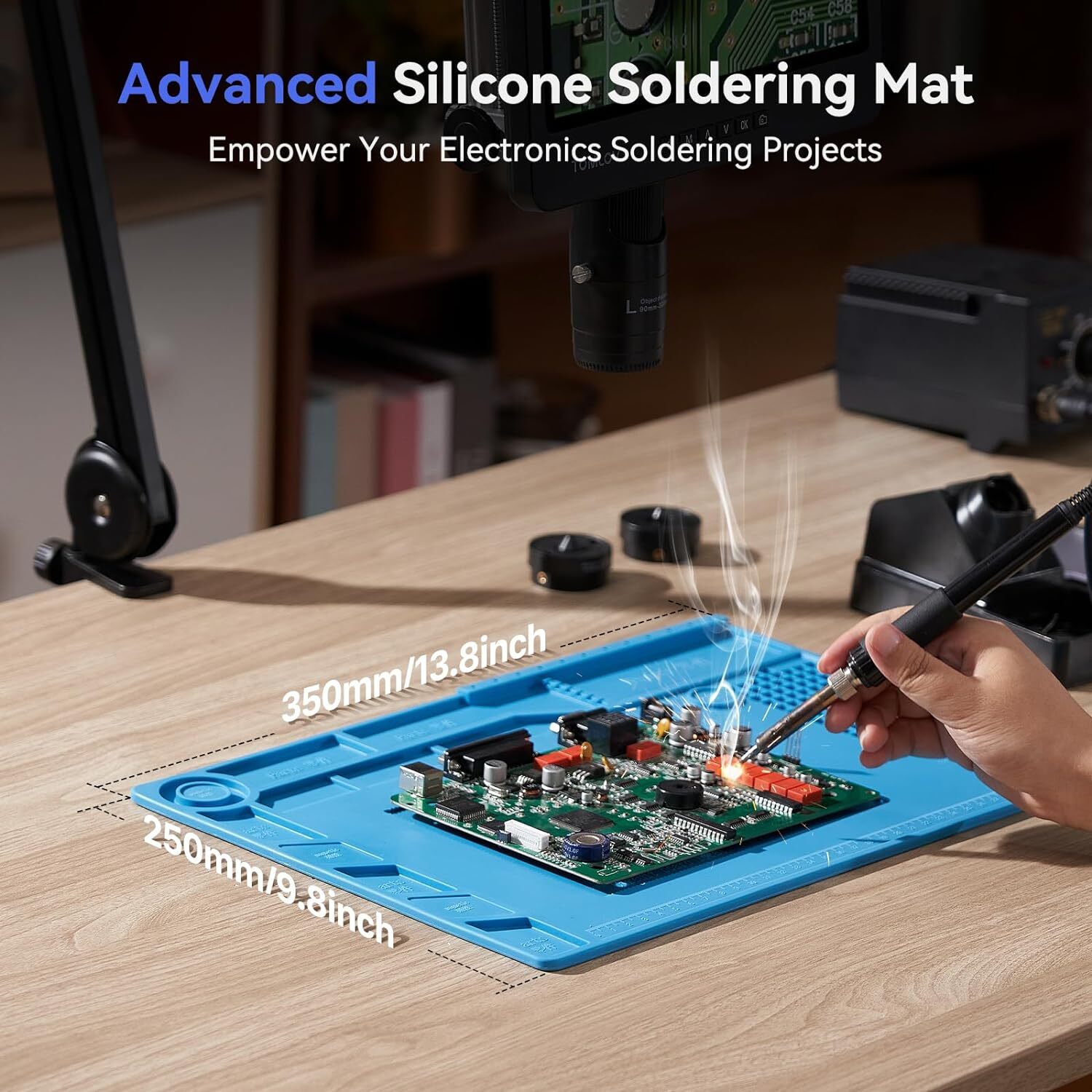 TOMLOV Digital Microscope 10'' Screen 2000X Soldering Microscope Flex Arm