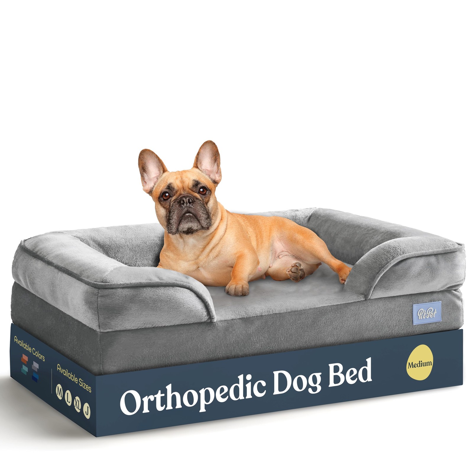 Orthopedic Sofa Dog Bed - Ultra Comfortable Beds for Medium Medium, Gray