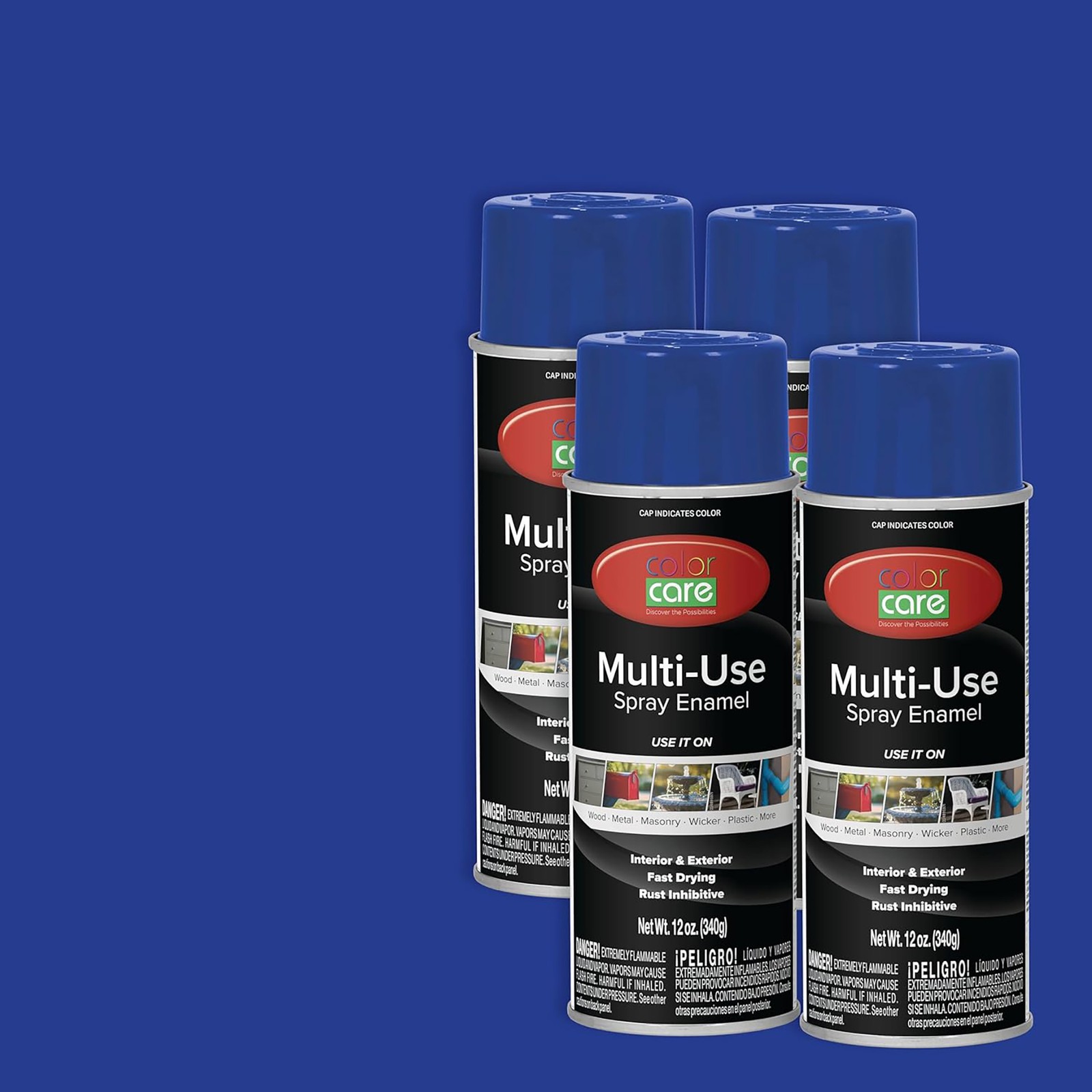 Color Care Spray Paint Dark Blue 12 oz- 4 pack