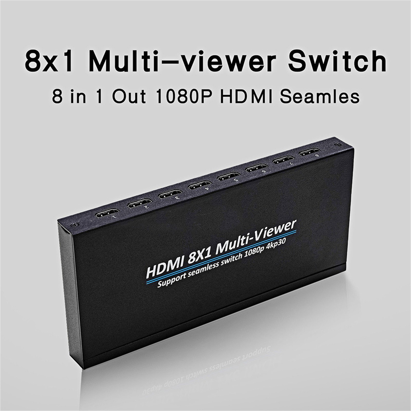 HDMI-Compatible Multiviewer Splitter 4K 8 In 1 Out Screen Multi Viewer Durable