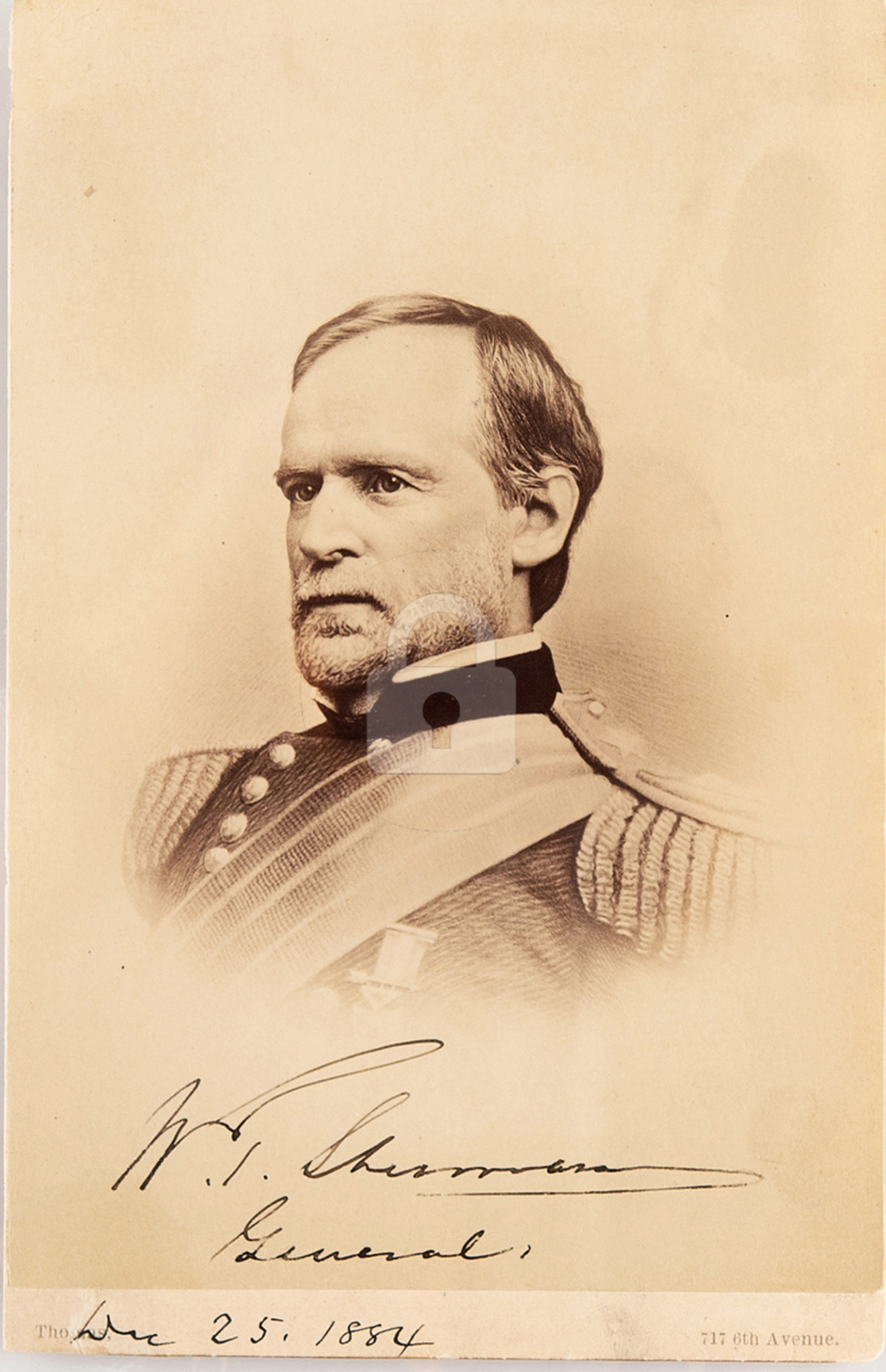 William T. Sherman Signed Autograph RPPC Photo Postcard COPY